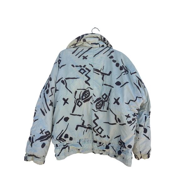 Etirel Le Style Sportif Vintage‎ Jacket, 80s 90s Print, Light Blue, Sz 38 (US 6) - Picture 2 of 6